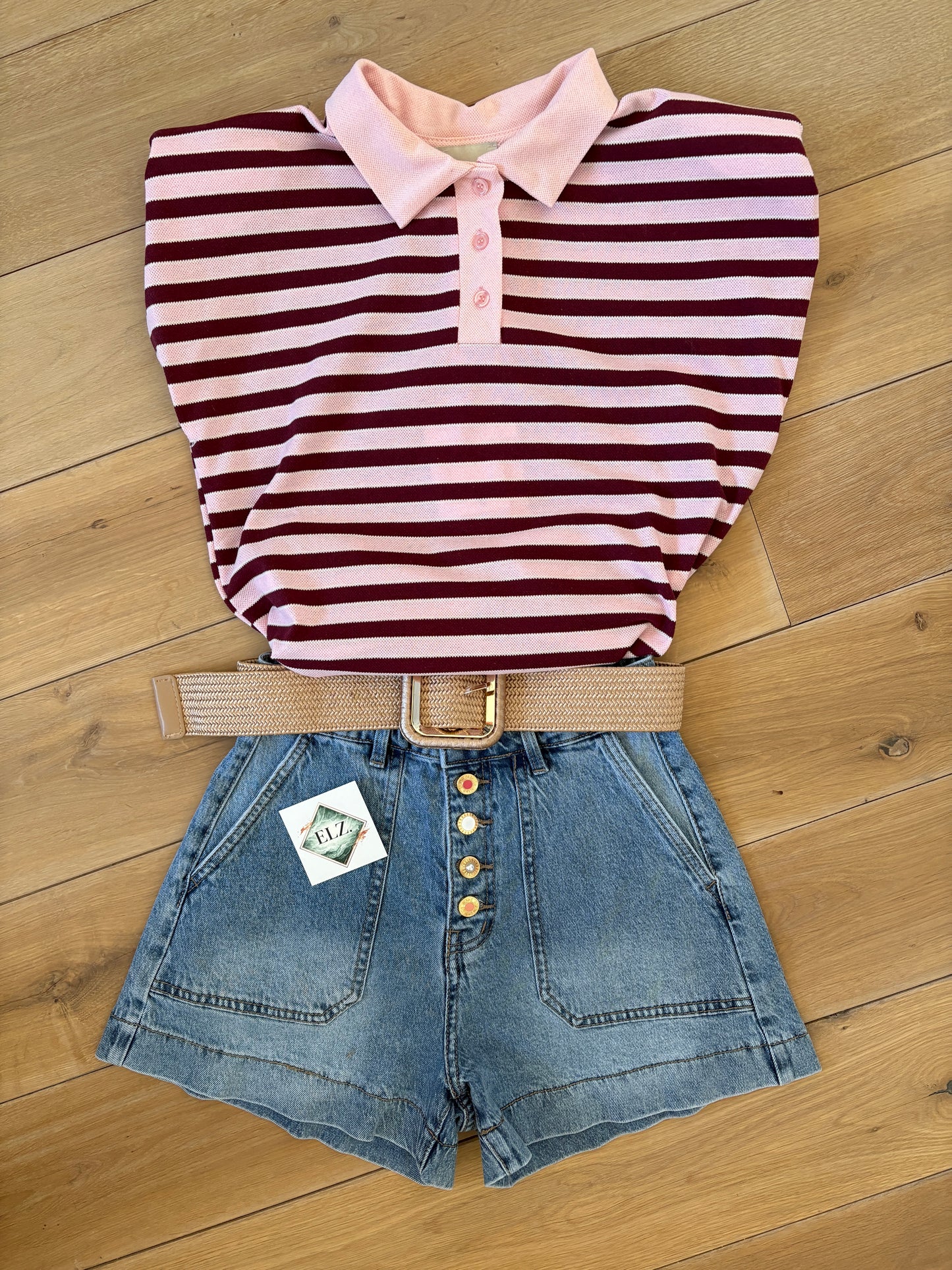 Anita polo | Roze-aubergine