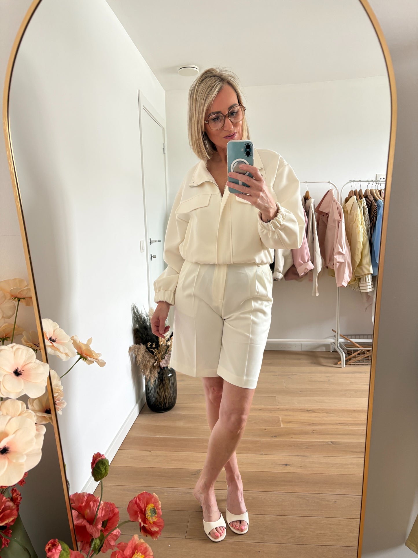 Eline bomber | Gebroken wit