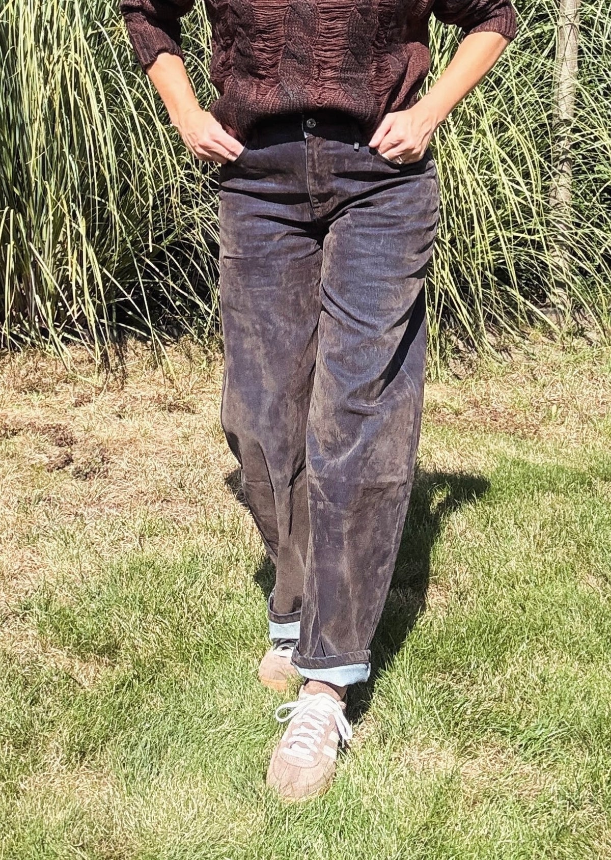 Emma jeans | Blauw-chocolade