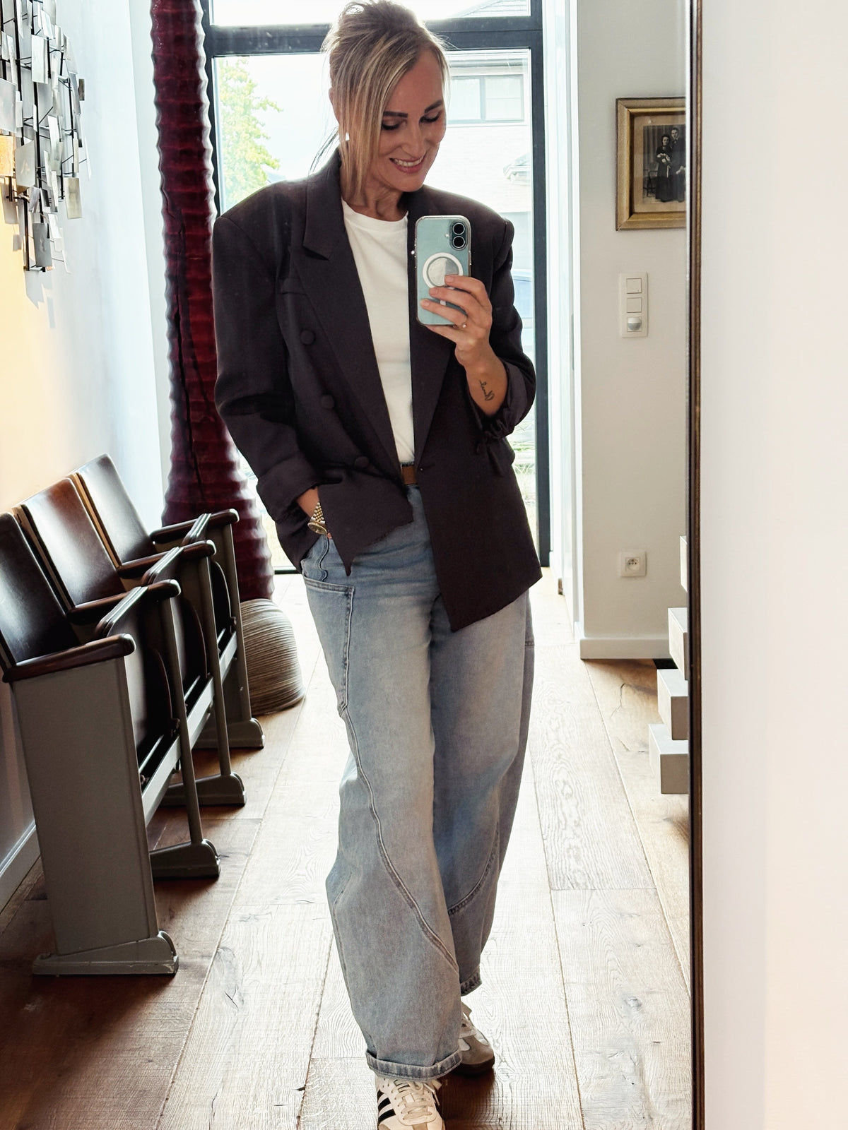 Diny blazer | Donkergrijs