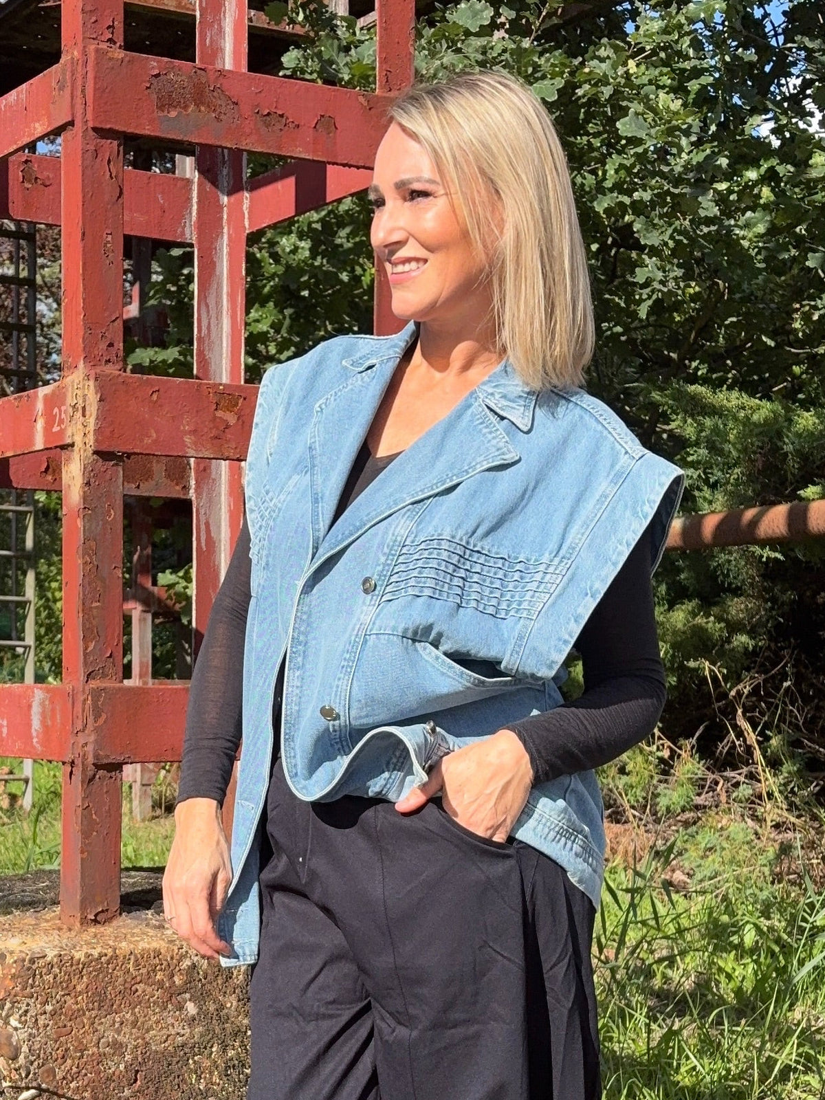 Manon gilet | Denim lichtblauw