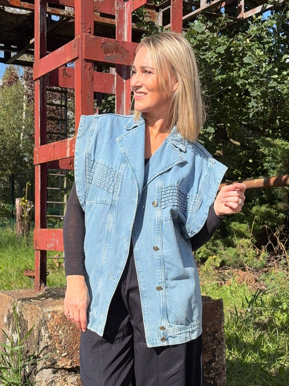 Manon gilet | Denim lichtblauw