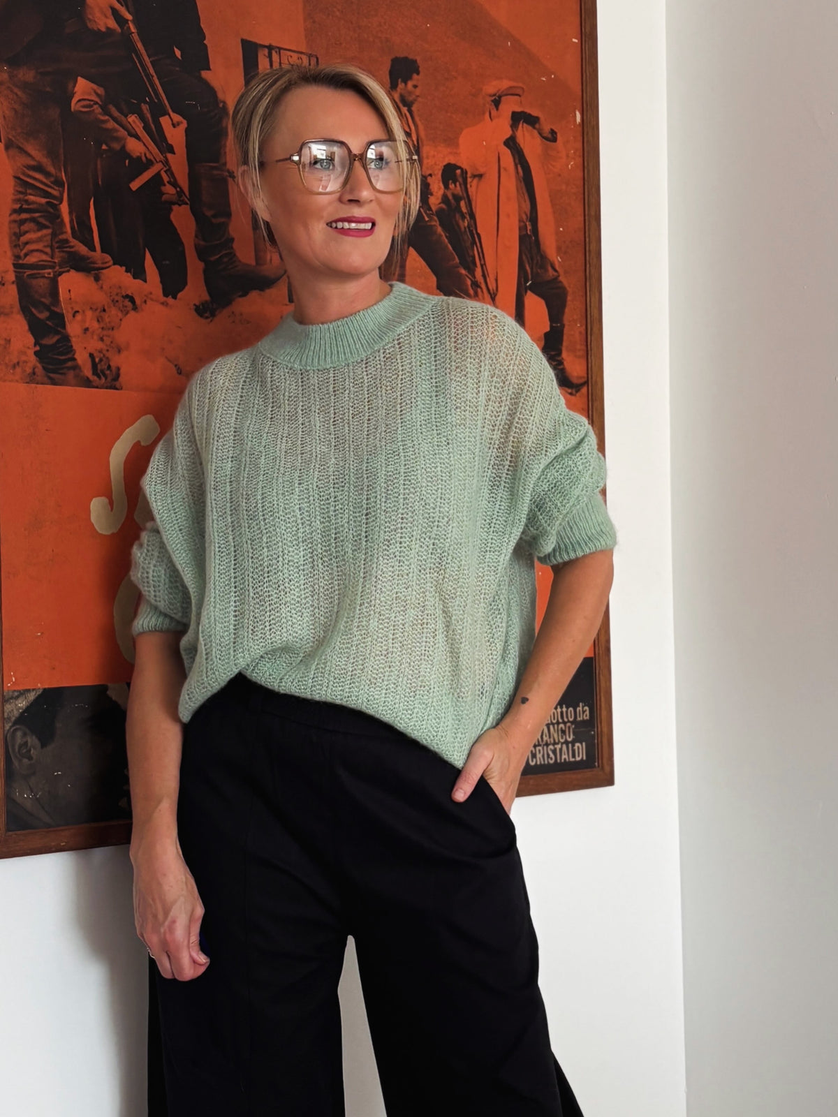 Sabine trui | Mintgroen