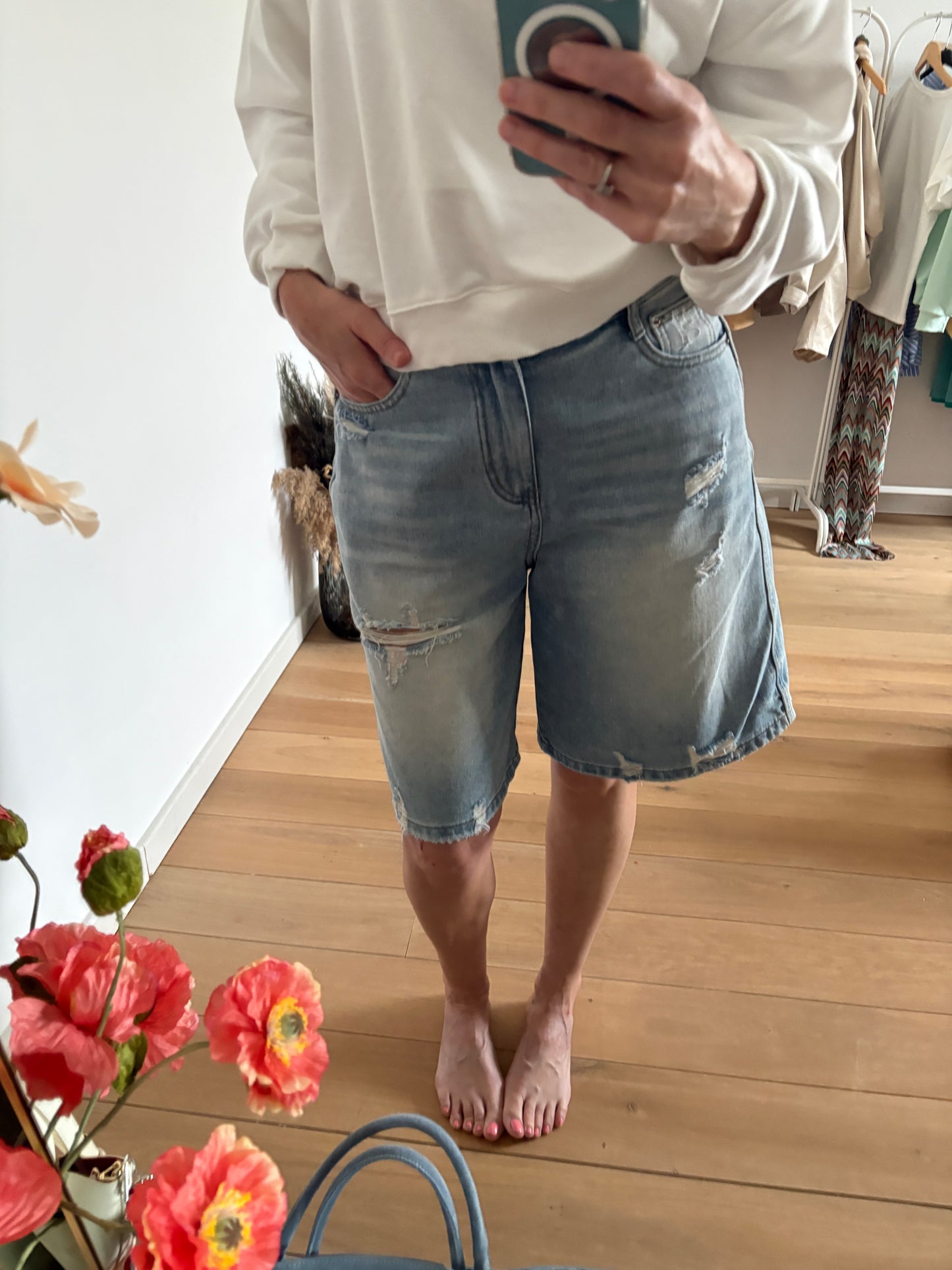 Eline denim bermuda | Blauw