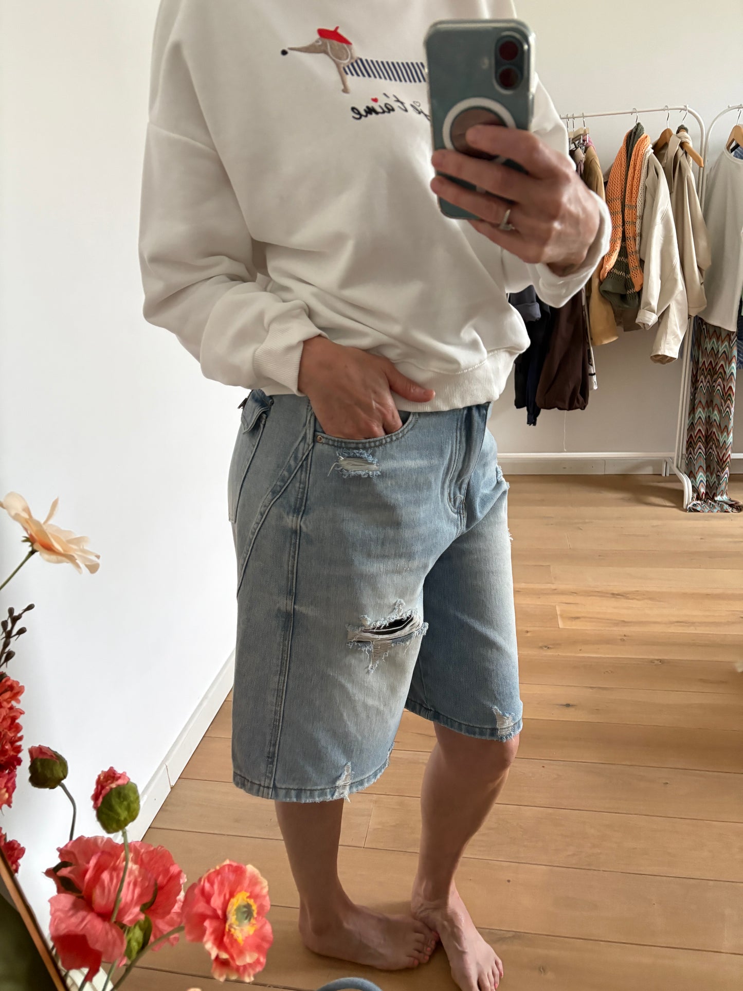 Eline denim bermuda | Blauw