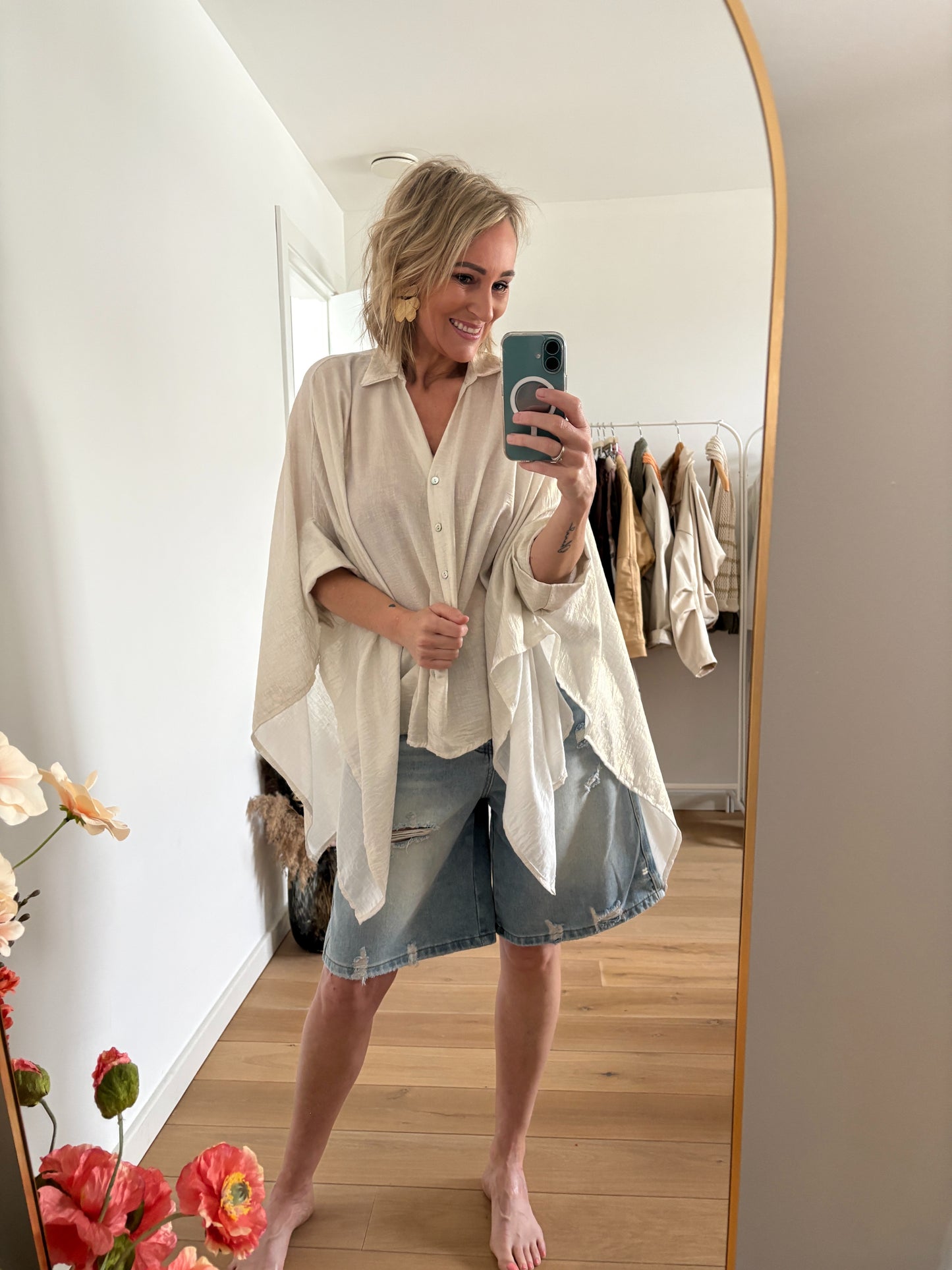 Veerle hemd | Ecru-goud